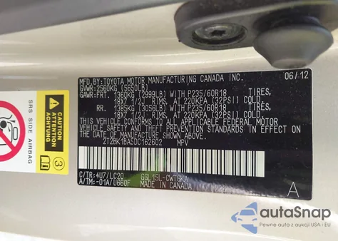 2013 Lexus Rx 350 из США, поврежденный, VIN 2T2BK1BA5DC162602